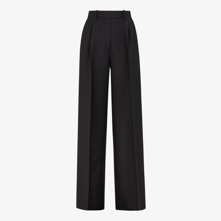 Black mohair trousers - TROUSERS | Fendi