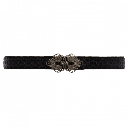 "Morgentau" belt in black and dark blue lace by Lena Hoschek Tradition - Lena Hoschek