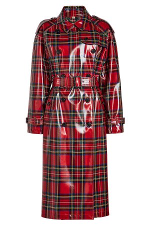 Laminated Tartan Coat in Wool Gr. UK 12