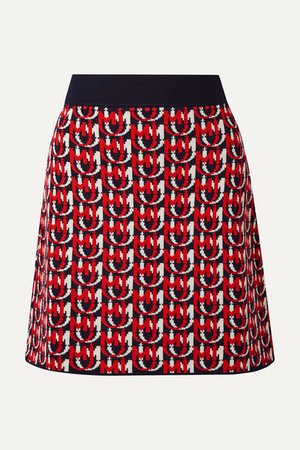 Miu Miu | Wool-blend jacquard-knit mini skirt | NET-A-PORTER.COM