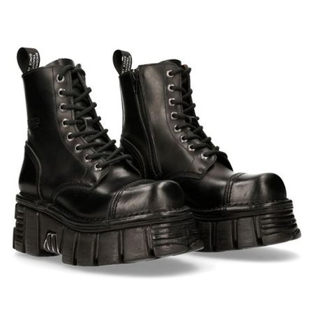 Black Platform Combat Boots