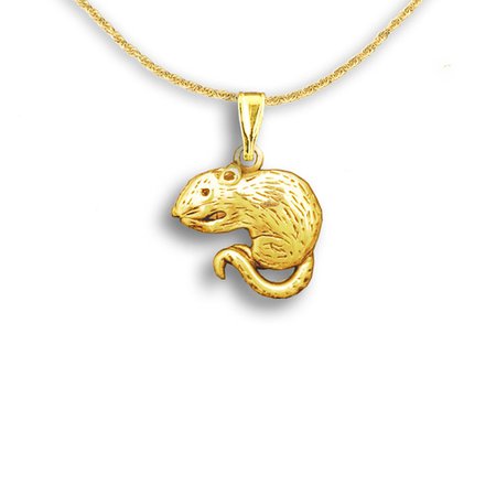14K Solid Gold Rat Earrings - Rat Earrings - Rat Jewelry