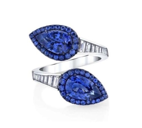 London Collection Platinum Blue Sapphire & Diamond Wrap Ringap Ring