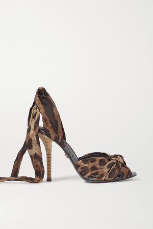 Dolce & Gabbana | Leopard-print twill sandals | NET-A-PORTER.COM