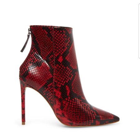 Red Snake Print Boots