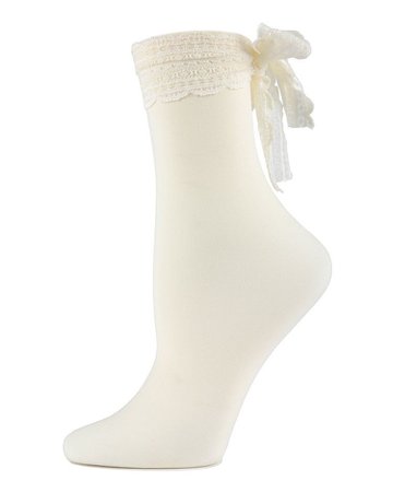 MeMoi Ballerina Chiffon Lace Ribbon Ankle Socks