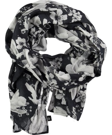 Nana - Black Floral - scarf with flower print - Molo