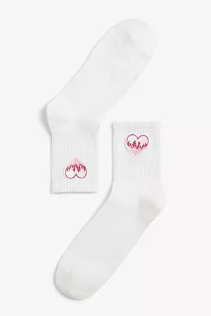 Sporty sock - Pink and white - Socks & Tights - Monki WW