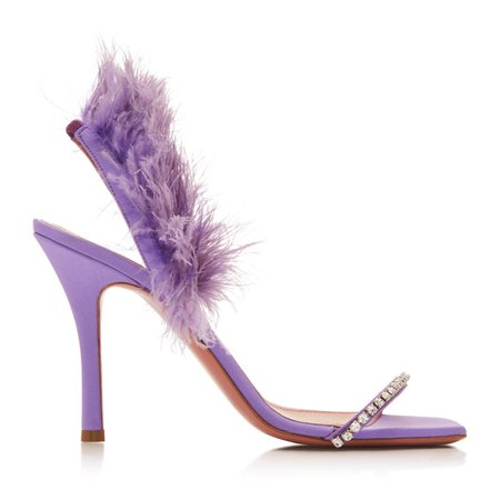 amina muaddi adwoa purple feather sandals