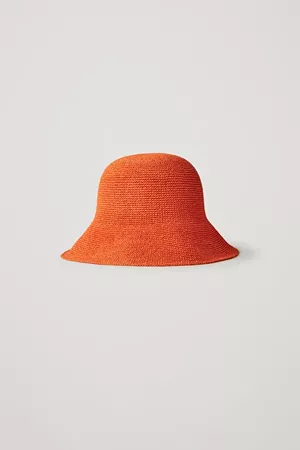 CROCHET PAPER HAT - orange - Hats Scarves and Gloves - COS CY