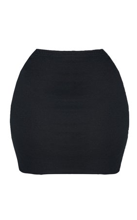 Plus Black Soft Brushed Rib Mini Skirt | PrettyLittleThing USA