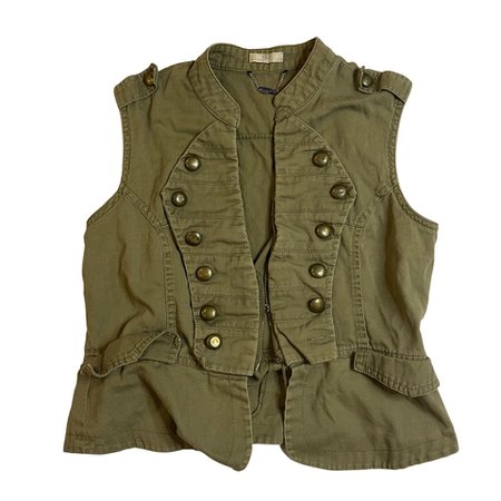 cropped army green fairy grunge vest