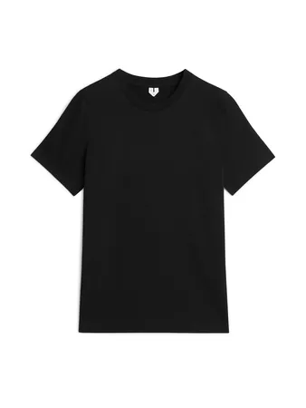 Crew-Neck T-shirt - Black - Tops - ARKET NO