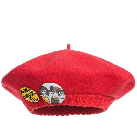 Junior Gaultier Girls Red Knitted Beret Hat