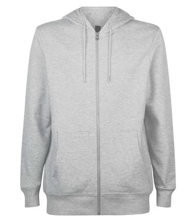 Grey Marl Zip Through Hoodie | New Look