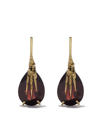 Wouters & Hendrix Gold 18kt gold garnet claw earrings £1,364 - Shop Online. Same Day Delivery in London