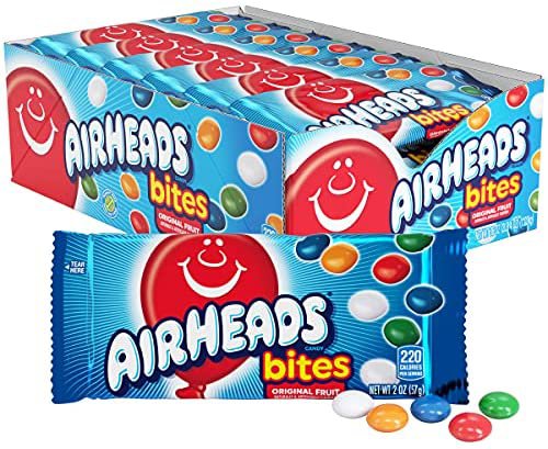 Amazon.com: Airheads Candy Bites Candy, Movie Theater Bag, Fruit, Non Melting, Holiday, Party, Concessions, 2 oz (Bulk Pack of 18)