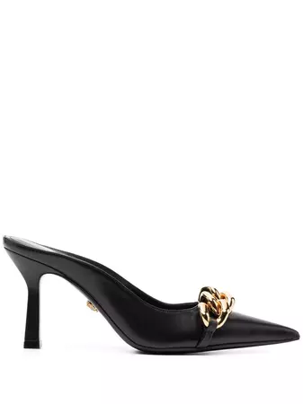 Shop Versace Medusa chain-trim backless mules with Express Delivery - FARFETCH