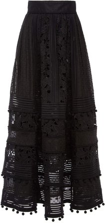 Corsage Embellished Midi Skirt