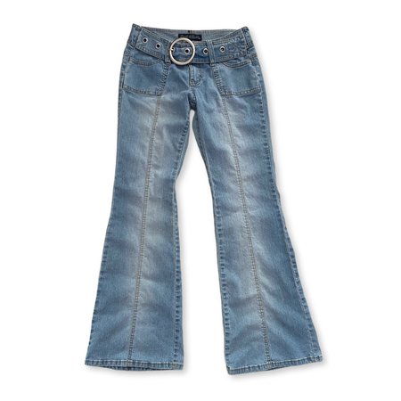 The Euphemia Jeans. Vintage Y2K Beautiful Light Blue... - Depop
