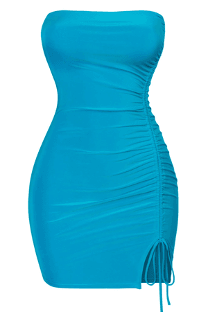 Turquoise Strapless Mini Dress