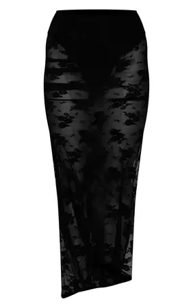 Black Floral Panties Insert Handkerchief Hem Skirt | PrettyLittleThing USA