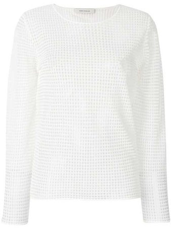 Cédric Charlier Square Stitched Sheer Blouse - Farfetch