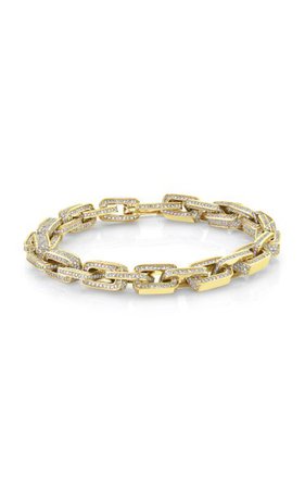 18k Gold Pave Deco Link Bracelet By Shay