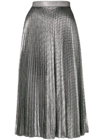 CHRISTOPHER KANE pleated lamé mesh skirt