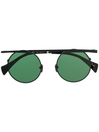 Yohji Yamamoto futuristic aviator sunglasses black YY7038002 - Farfetch
