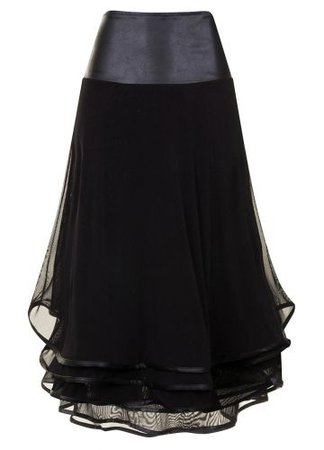 Necessary Evil Lucina Mesh and Leatherette Midi Skirt
