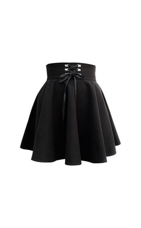Toil and Trouble' Black lace up skirt