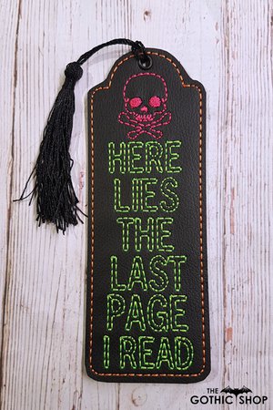 Here Lies Skull Black Gothic Bookmark | Gifts & ware