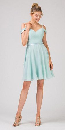 Eureka Fashion 7622 Cold-Shoulder Short Homecoming Dress Mint – DiscountDressShop