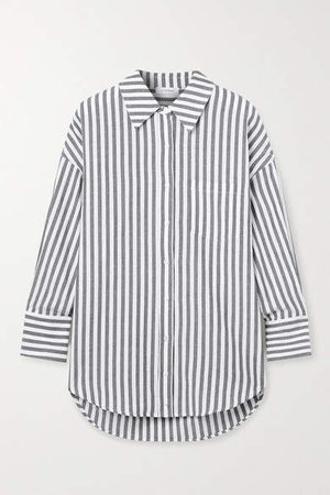 Mika Striped Cotton-poplin Shirt - Gray
