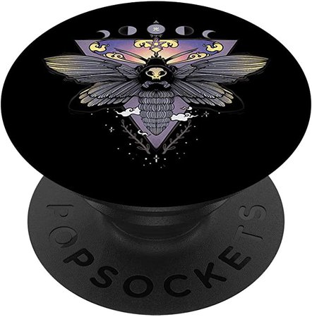 Amazon.com: Occult Death Head Moth And Moon Phases Gothic Artwork PopSockets PopGrip: Swappable Grip for Phones & Tablets