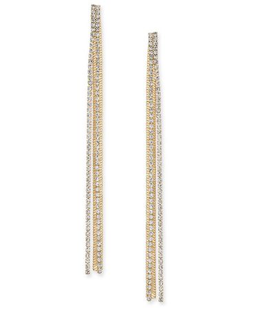 INC International Concepts Gold-Tone Rhinestone & Chain Linear Drop Earrings, Created for Macy's & Reviews - Earrings - Jewelry & Watches - Macy's