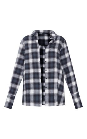 Grey Lightweight Check Oversized Shirt | Tops | PrettyLittleThing USA