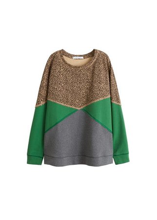 Violeta BY MANGO Leopard cotton sweatshirt
