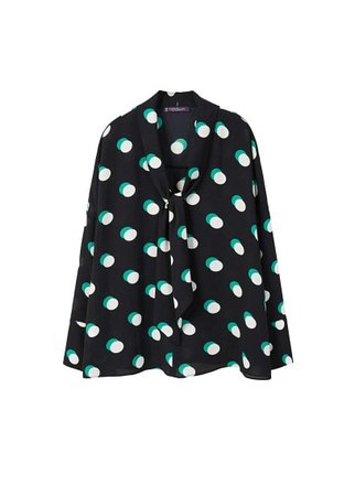 Violeta BY MANGO Bow polka-dot blouse