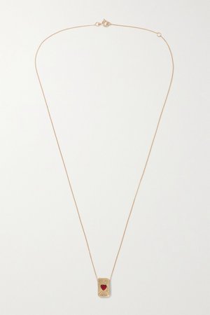 Gold L'Amour 14-karat rose gold, 9-karat gold and garnet necklace | Pascale Monvoisin | NET-A-PORTER