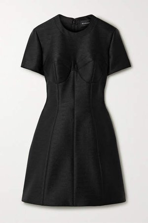 Textured Woven Mini Dress - Black