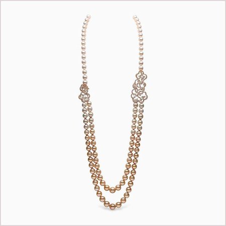 Yoko London | Exceptional Pearl Jewellery | Yoko London 18ct Yellow Gold Golden South Sea Pearl, South Sea Pearl and Diamond Necklace