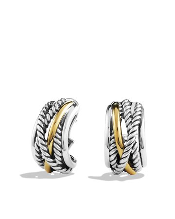 David Yurman Crossover Earrings with Gold | Neiman Marcus