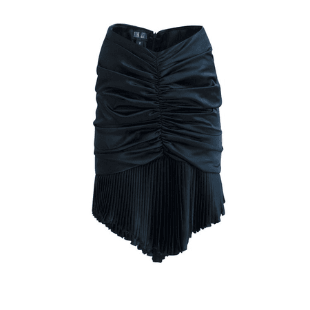 black navy cinch pleat skirt