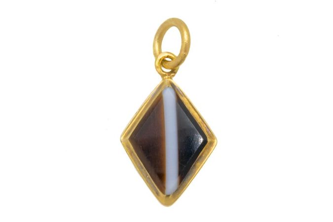 Antique 18ct Gold Banded Agate Charm - Etsy