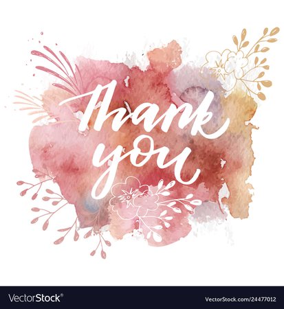 Thank you hand drawn calligraphy Royalty Free Vector Image