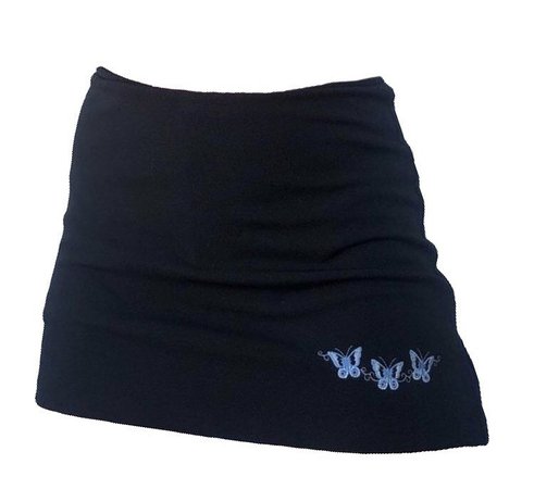 Black and Blue Butterfly Mini Skirt