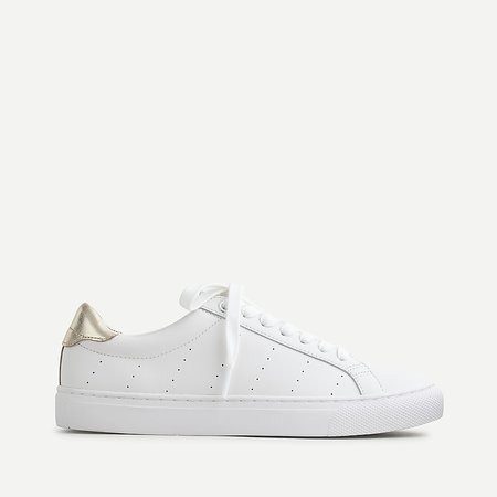 J.Crew: Saturday Sneakers In Leather With Gold Detail For Women