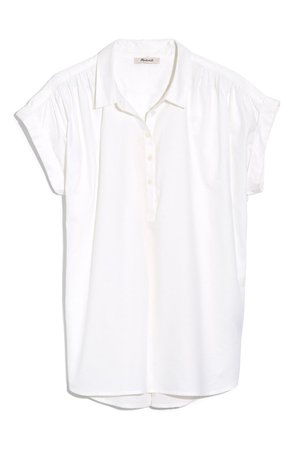 Madewell Eyelet White Central Popover Shirt white